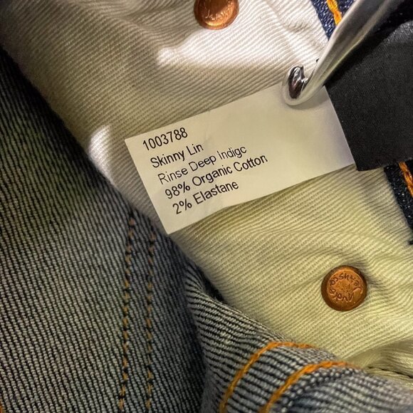 Nudie Jeans Skinny Lin Deep Indigo sz 25 x 30 - Picture 10 of 12